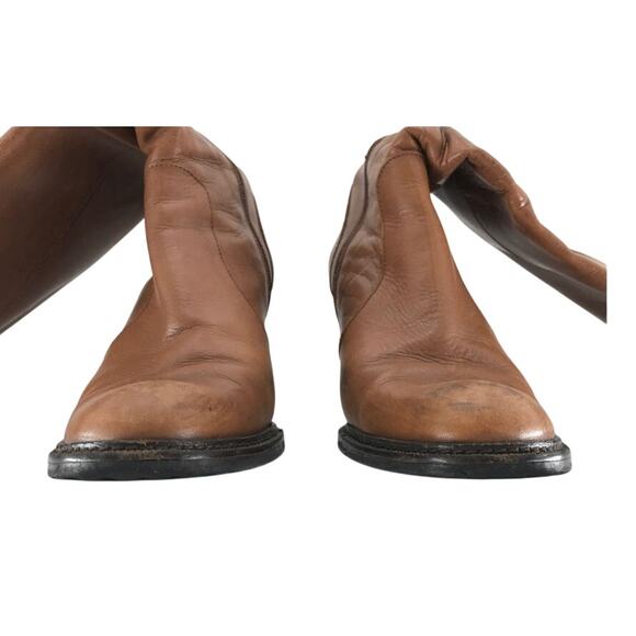 Vera Gomma 90s Brown Leather Tall Block Heel Boots - Picture 7 of 8